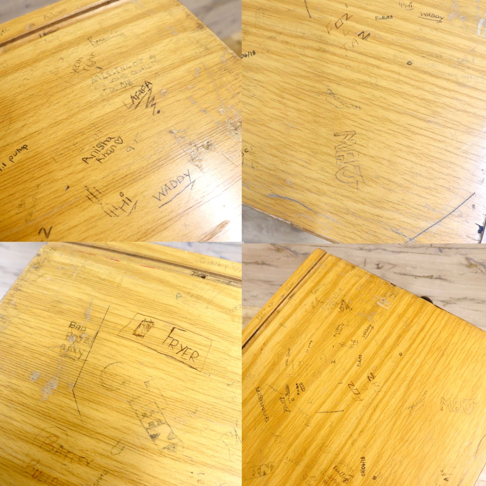 GMIS215I 西洋 イギリス スクールデスク ナチュラル ヴィンテージ 学校机 勉強机 パソコンデスク 簡易テーブル インダストリアル 什器 MARWIL-DEMENAGEMENTS_CH