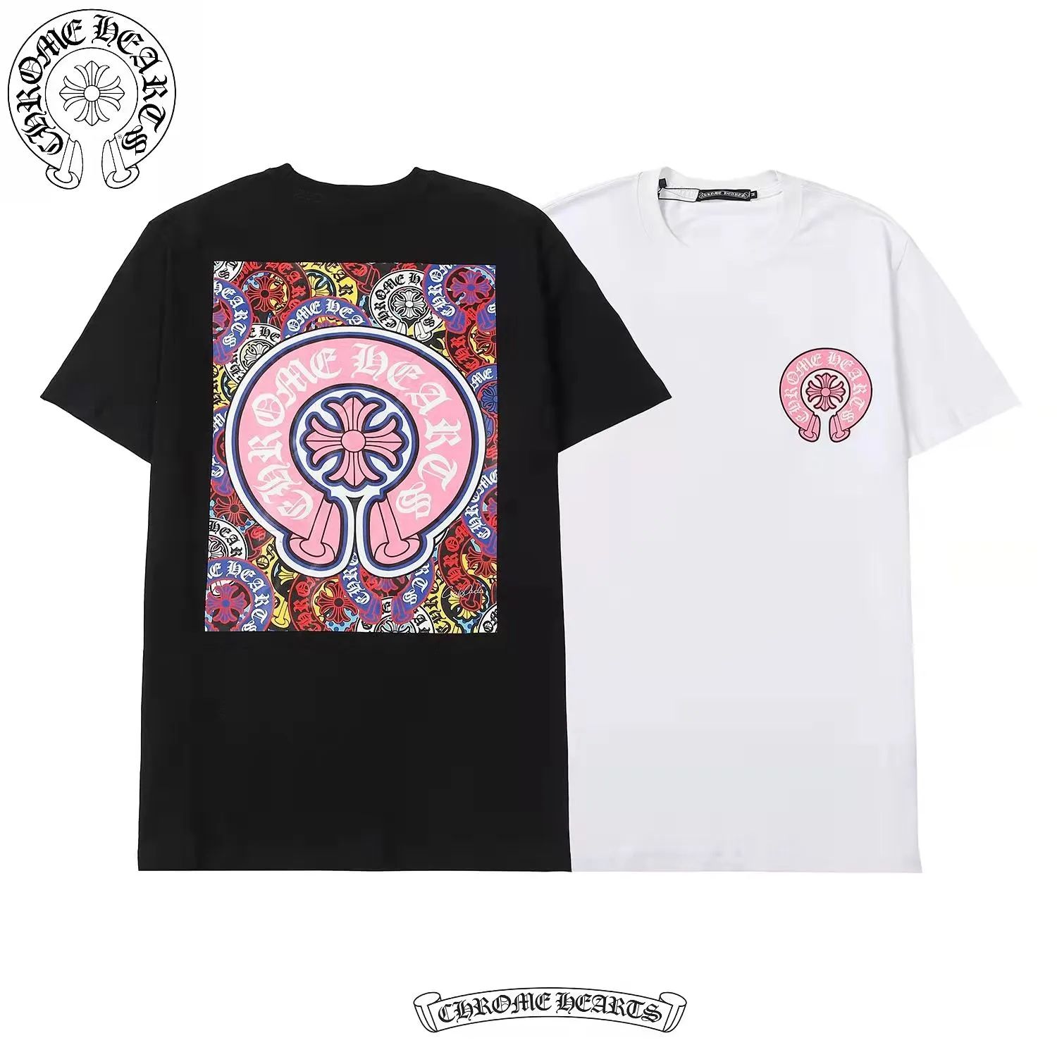 大人気 CHROME HEARTSトップス 半袖 Tシャツ 新品未使用 男女兼用 限定 ブラック、ホワイト2色選択 M/2XL #8657