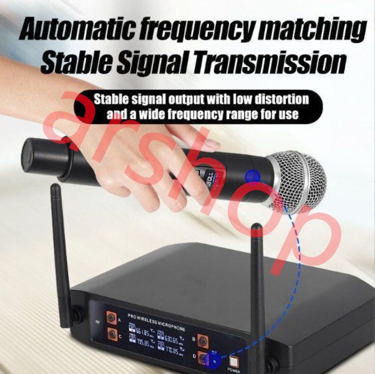 ワイヤレスマイクシステム プロフェッショナル UHF 4CH カラオケ