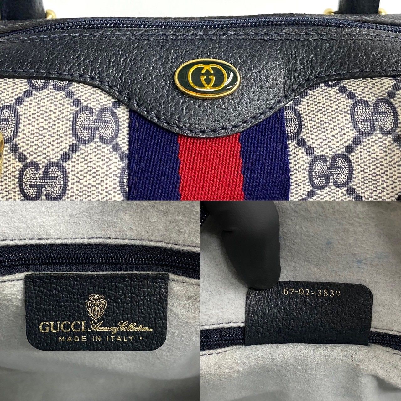 美品 オールドグッチ ミニボストンバッグ シェリーライン GG