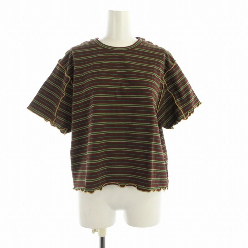 フリークスストア FREAKS STORE マルチボーダー 配色メローTシャツ カットソー フリル 半袖 F マルチカラー 1121248901324 /RO