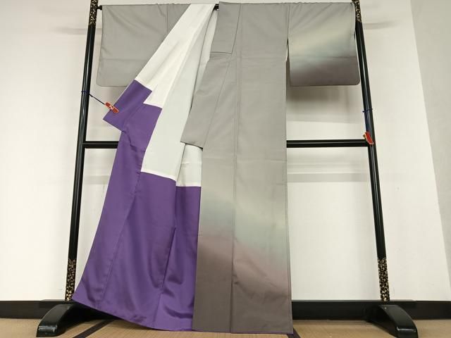 平和屋着物○本場染大島紬 訪問着 作家物 楽器文 銀彩 正絹 逸品