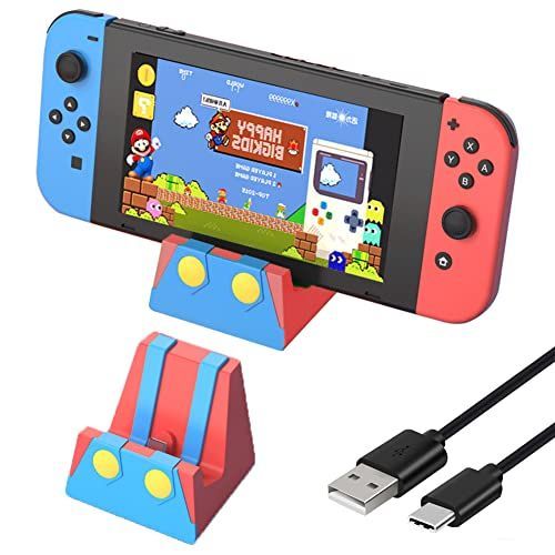 赤と青 Switch/Switch Lite/Switch 有機EL 用 充電スタンド【2023-第2世代】 switch Lite 用 充電器 可愛い 卓上ホルダー ニンテンドー スイッチ 充電スタンド クレードル充電器 (赤と青)