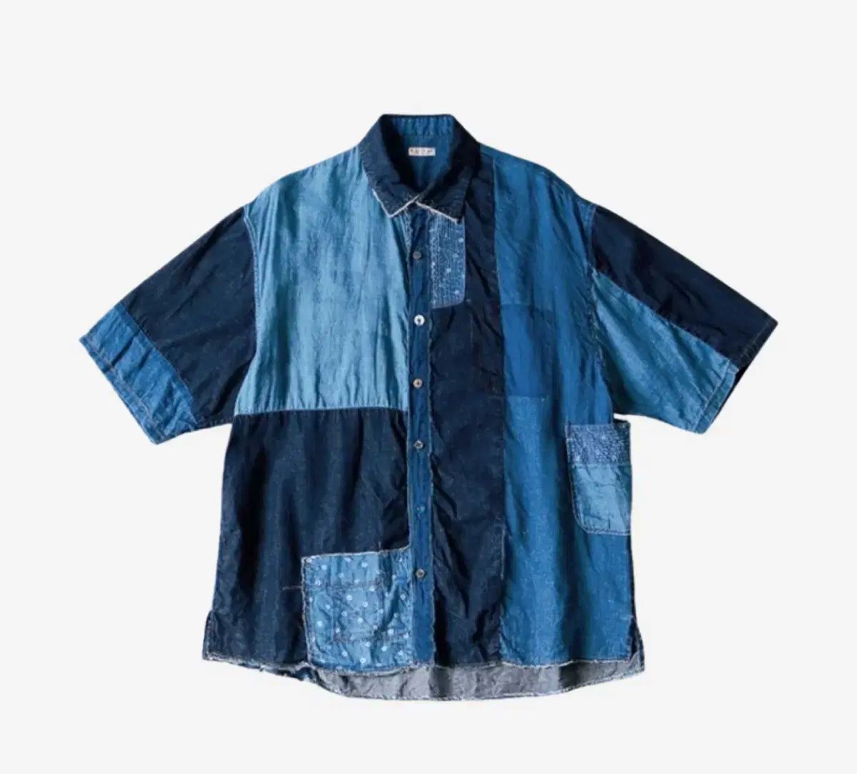 kapital キャピタル　カトマンズ　インディゴ　パッチワーク 長袖シャツ　S KAPITAL キャピタル シャツ メンズ 綿×リネン IDGパッチワーク