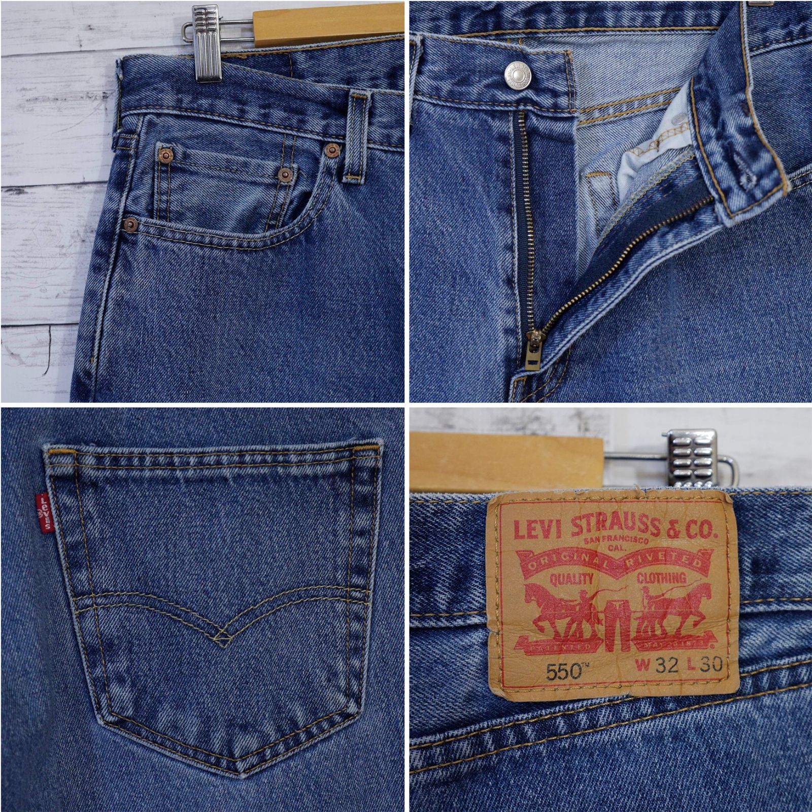 リーバイス　550 W32 L30 裾上げなし　メキシコ製　美品 MEXICO製 リーバイス Levi's 550 W32 L30 RELAXED FIT リラックス