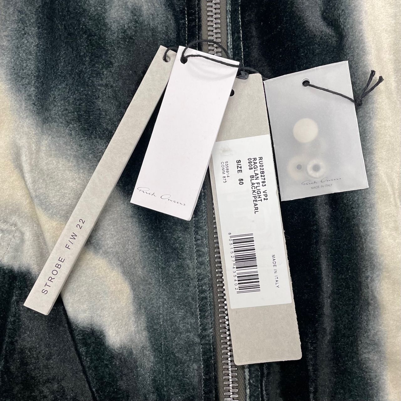 未使用品 RICK OWENS 22AW RAGLAN FLIGHT JACKET ベロア ラグラン