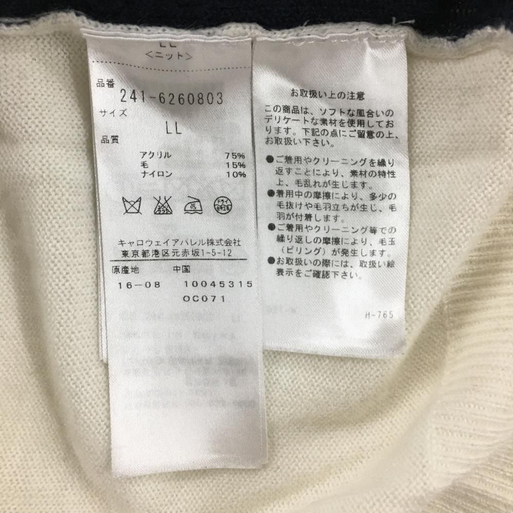 ☆SALE価格☆キャロウェイ セーター 白×ネイビー ビック柄