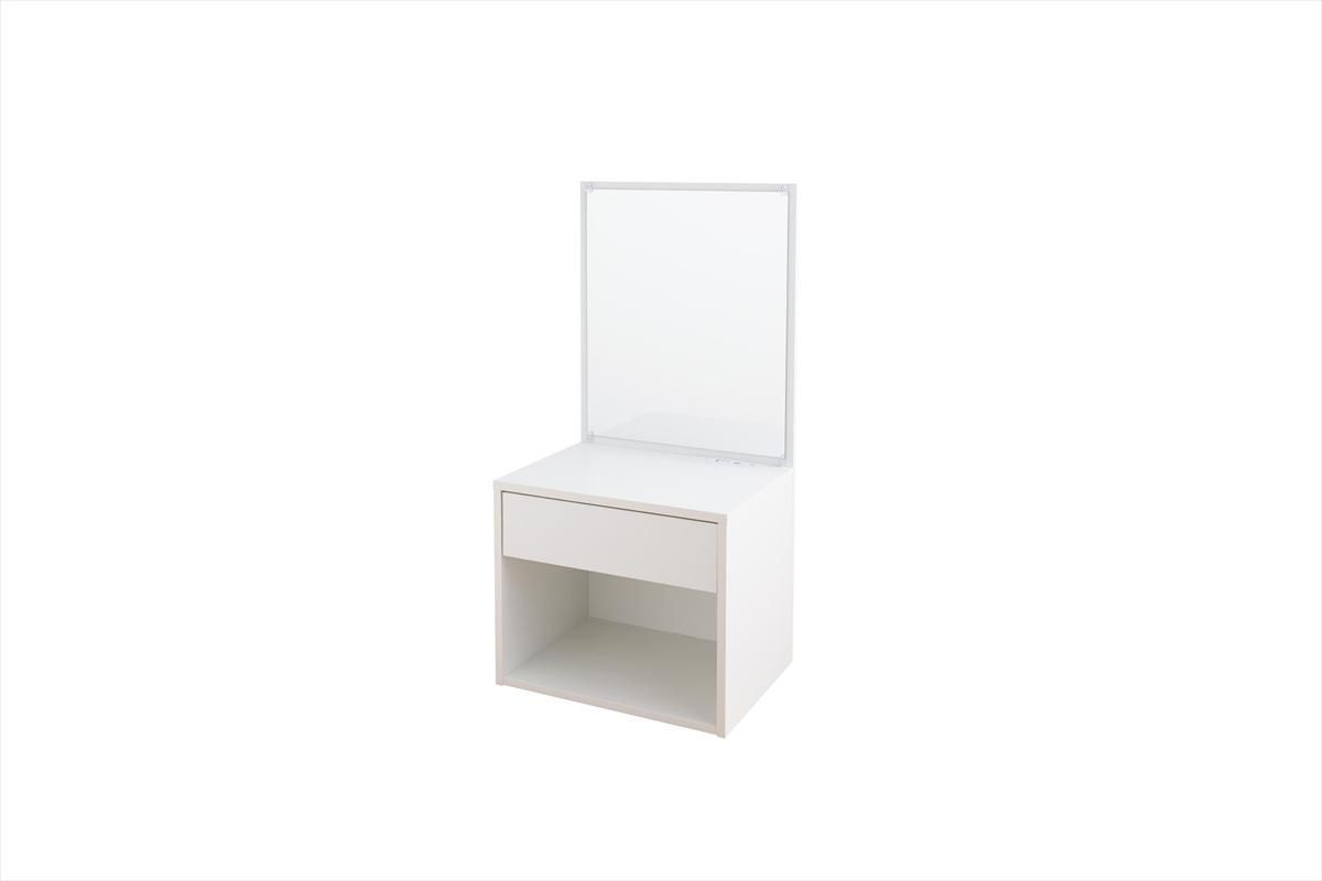 収納家具 ロードレッサー 幅43cm コンセント付き 引き出し収納 ホワイト