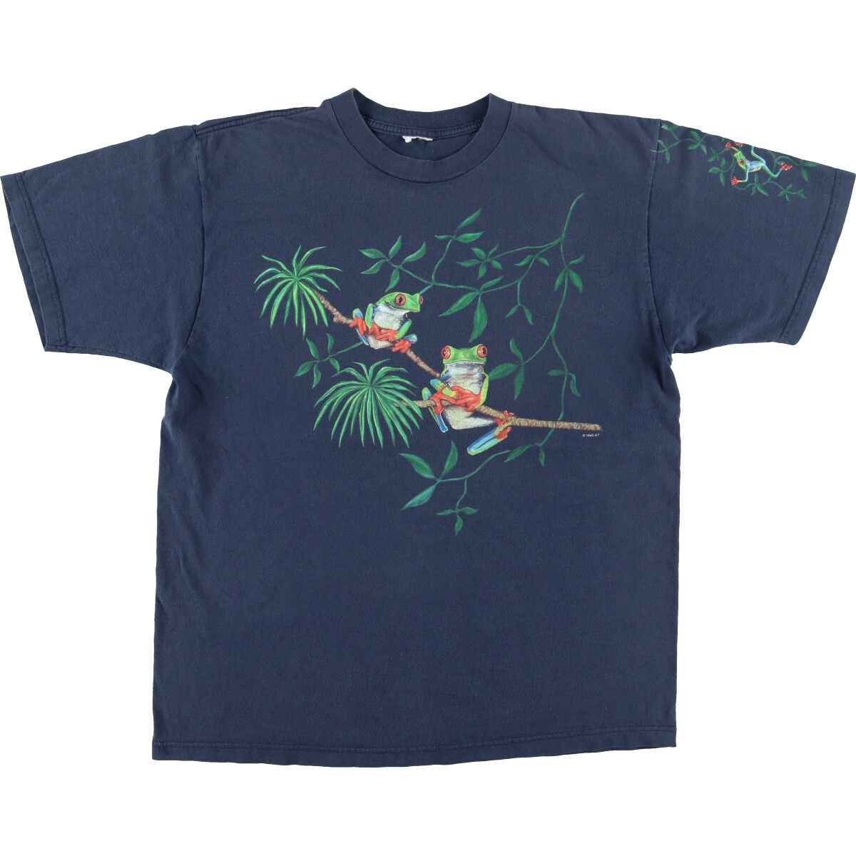 古着 90年代 カエル柄 アニマルTシャツ メンズL ヴィンテージ/eaa436809