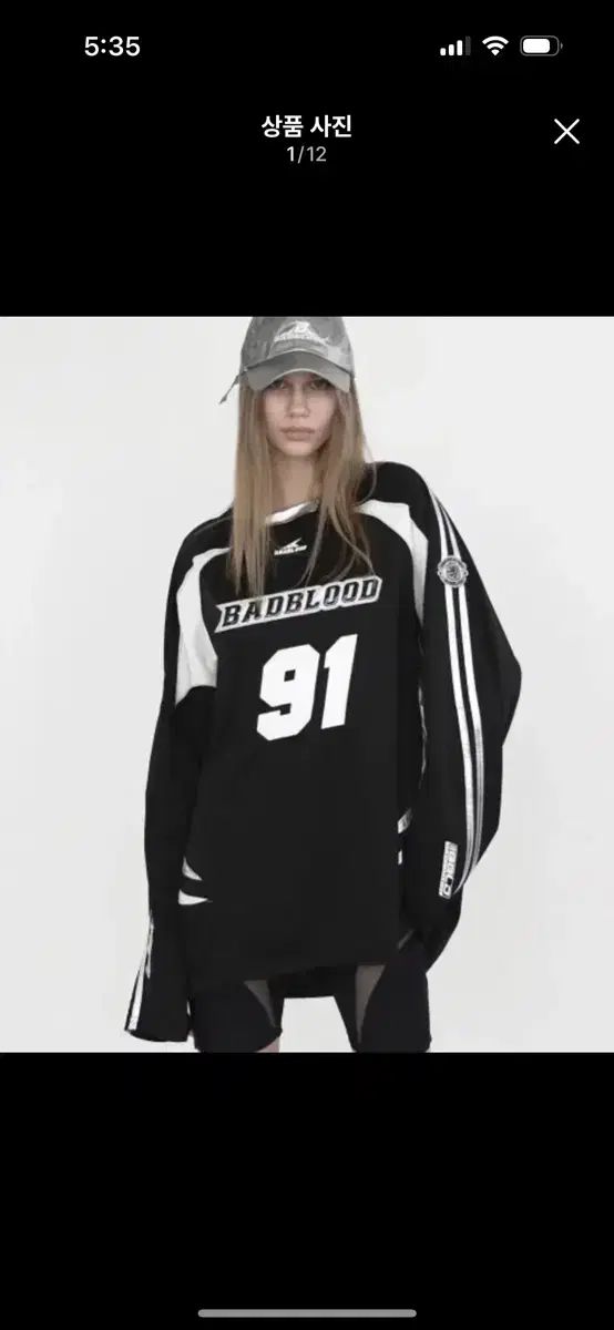 BADBLOOD ダン キーン スポーツ ロング スリーブ ラージフィット ブラック