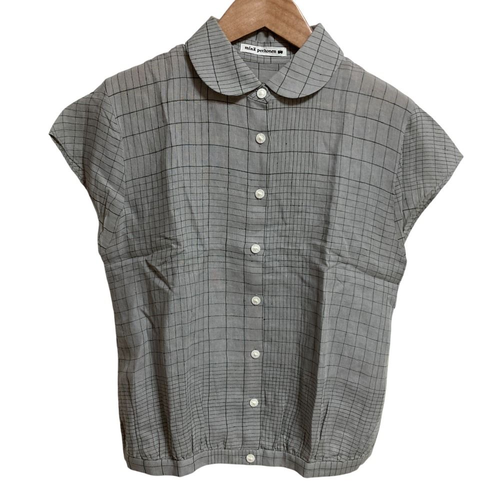 mina perhonen ミナペルホネン cahier リネンシャツ サイズ38 グレー レディース 古着