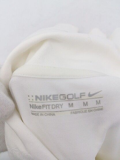 ◇ ◎ NIKE GOLF ナイキゴルフ 柄 ストレッチ ゴルフウェア 半袖 ポロシャツ サイズM ホワイト ネイビー マルチ メンズ P  【1307040030028】