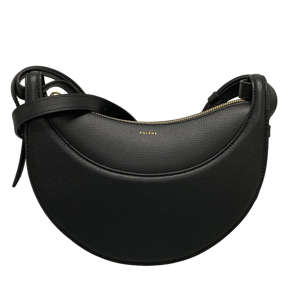 POLENE ポレーヌ ショルダーバッグ ヌメロ ディックス 黒 エディション ブラック テクスチャード レザー