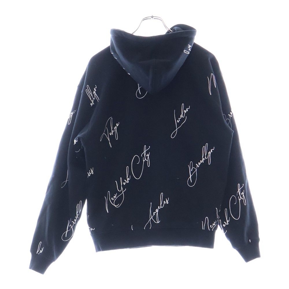 KITH キス CITY SCRIPT HOODIE 総柄プリント スウェットプルオーバーパーカー ブラック KHM030347 KITH (キス) CITY SCRIPT HOODIE 総柄プリント スウェットプルオーバー