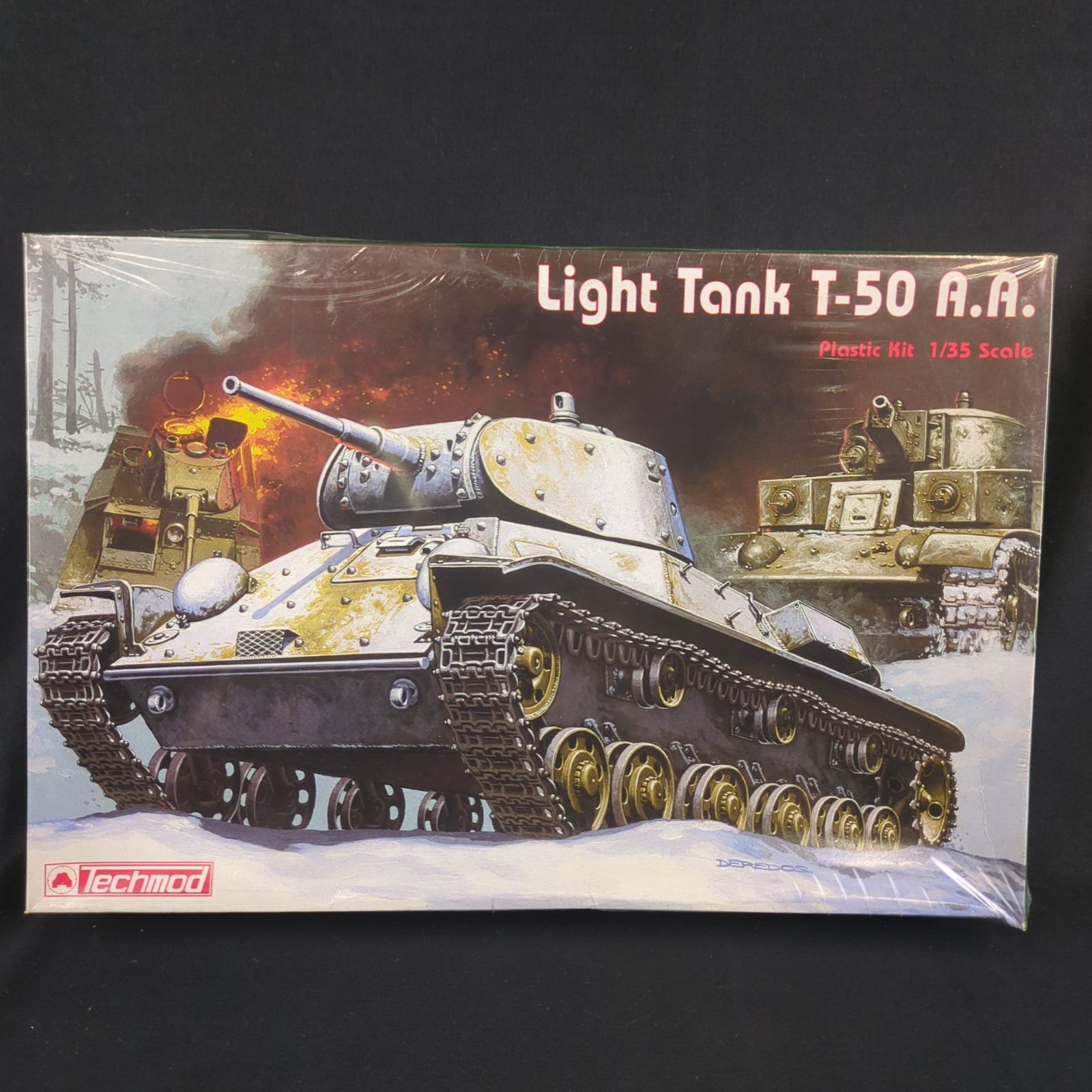 輸入キット 未開封品 テクモッド Techmod 3005 1|35 Light Tank T-50 A.A. 軽戦車 T-50 対空砲