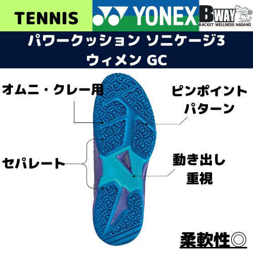 ヨネックス パワークッション ソニケージ3ウィメン SHTS3LGC-084 レディース 2023AW ヨネックス YONEX パワークッション ソニケージ3 ウィメン GC
