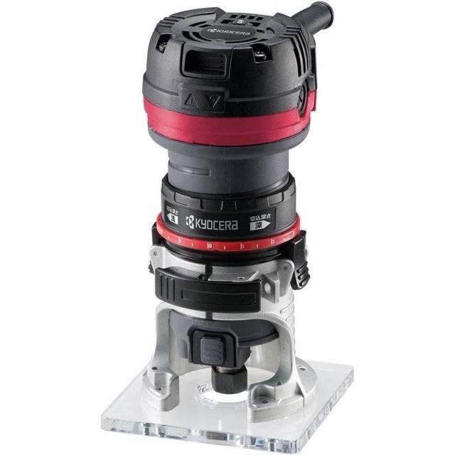 京セラ 旧リョービ トリマー ATRE60V アルミダイカスト製ベース ワンタッチクランプ式 速度調節機能 ピンドルロック付 LEDライト付