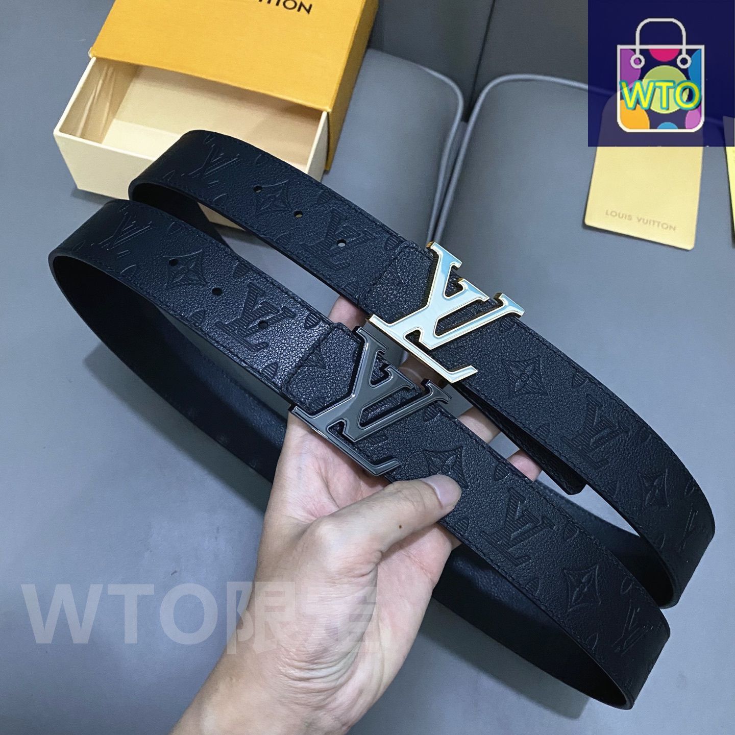 Louis Vuitton チェック柄 ベルト LOUIS VUITTON チェック柄レザーベルト