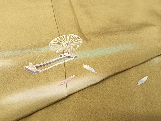 平和屋着物○十日町友禅作家 岡村蒼風 訪問着 糸車 暈し染め 正絹 逸品