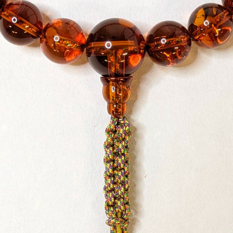 本琥珀 数珠 正絹房 京念珠 琥珀 コハク 念珠 - メルカリ