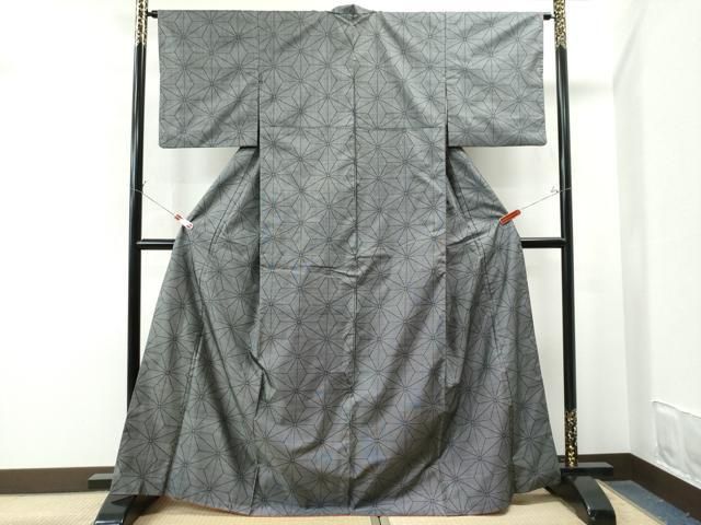 平和屋着物○本場大島紬 9マルキ 麻の葉文様 正絹 逸品 CAAS7092yc