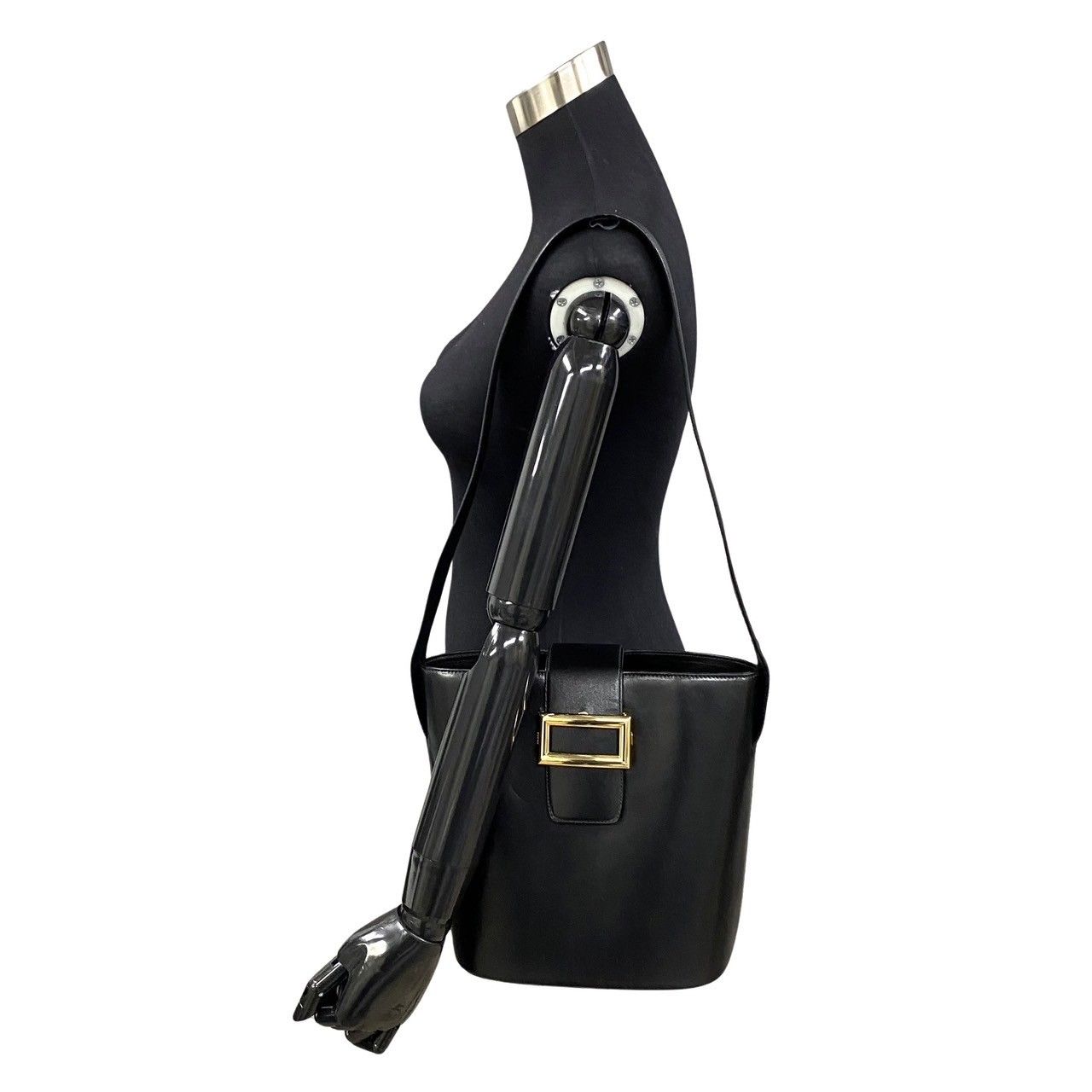 極 美品 希少品 PRADA プラダ ロゴ 刻印 ナッパレザー 本革 バケツ型 