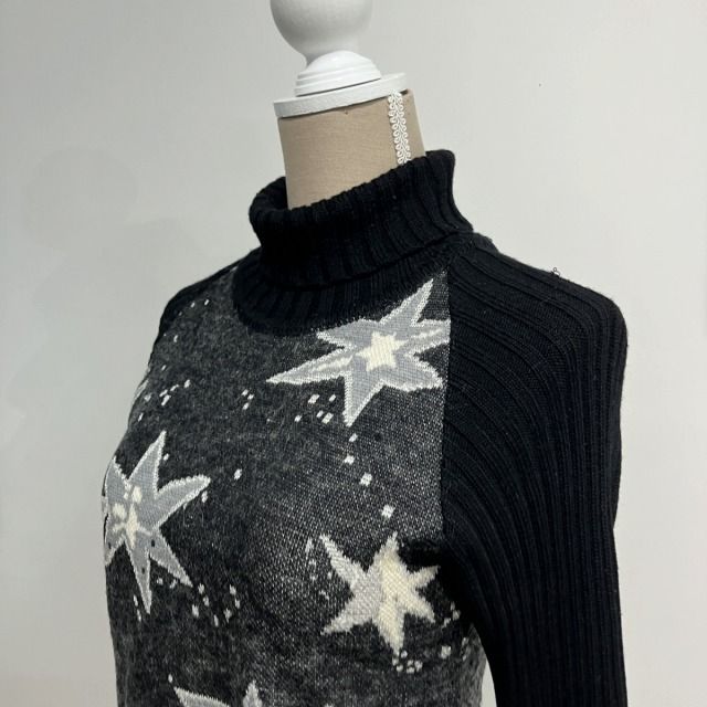 ハナエモリ HANAE MORI ニット セーター スター タートルネック