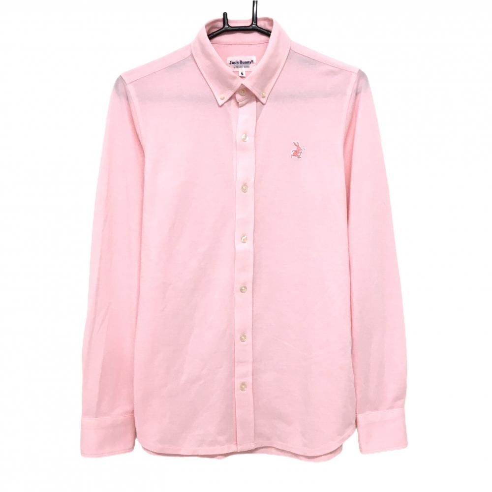 爆買い，お買い得 【超美品】ジャックバニー 長袖シャツ ピンク ボタンダウン メンズ 4(M) ゴルフウェア Jack Bunny シャツ