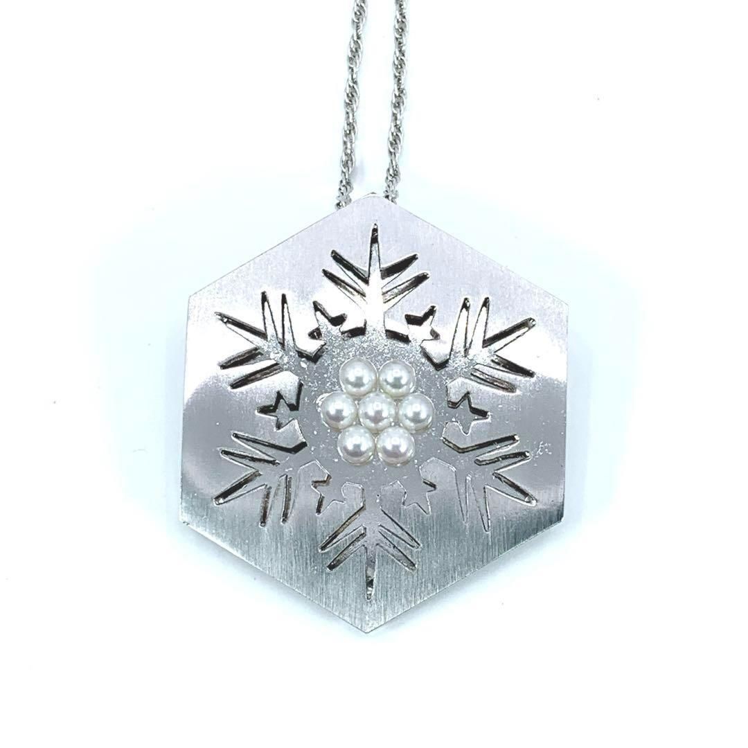 MIKIMOTO ミキモト 2way ネックレス ブローチ 雪結晶 ベビーパール