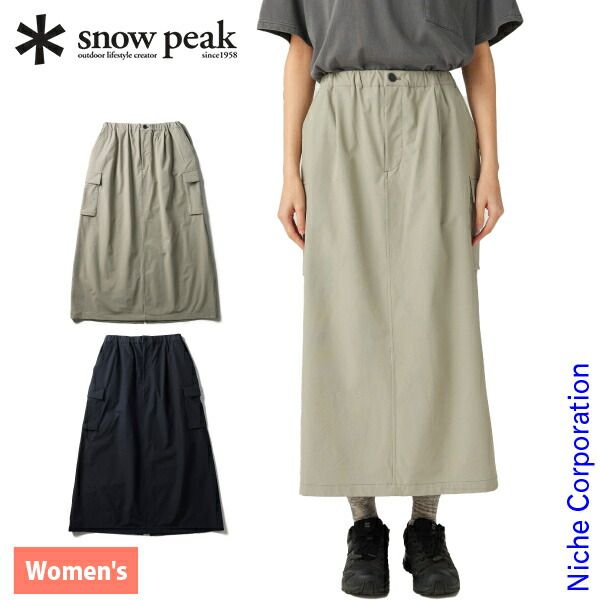 スノーピーク ウォーター リペレント ストレッチ スカート ウィメンズ SK-25AW002 019 ブラック 2