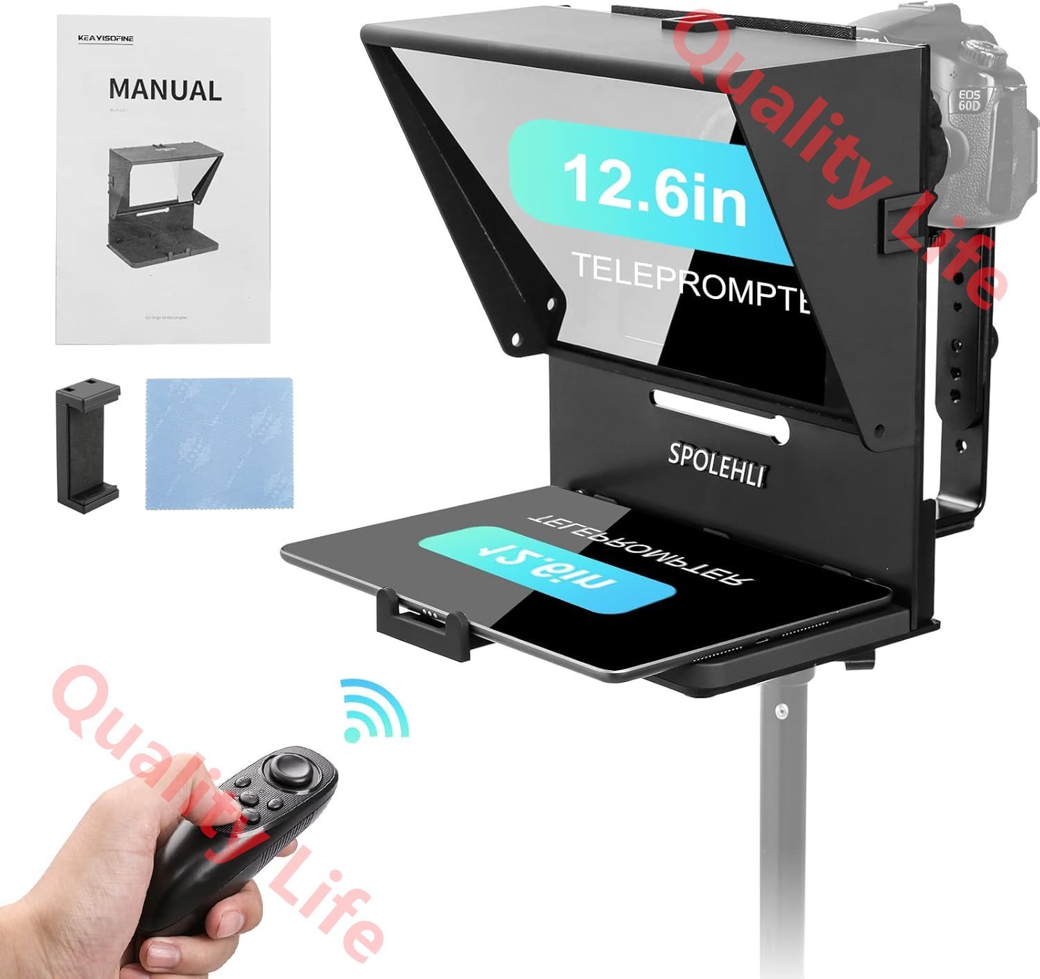 プロンプター テレプロンプター TMP 調節 iPad|タブレット|スマートフォン テレプロンプター 電話-デジタル一眼レフカメラ用 ビデオ撮影 インタビュー録画 ライブストリーム ブロードキャスト用 テレプロンプター PSE認証济