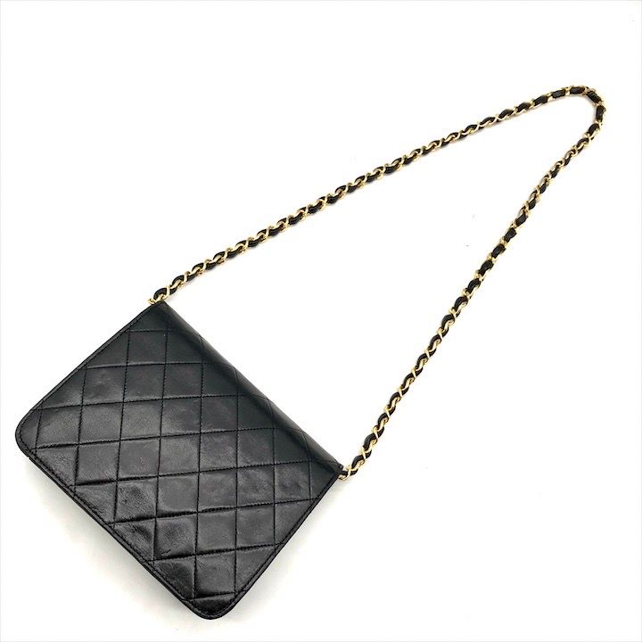 【美品】シャネル フルフラップ チェーンショルダー ラムスキン ココマーク ☆シャネル チェーンショルダーバッグ マトラッセ ココマーク