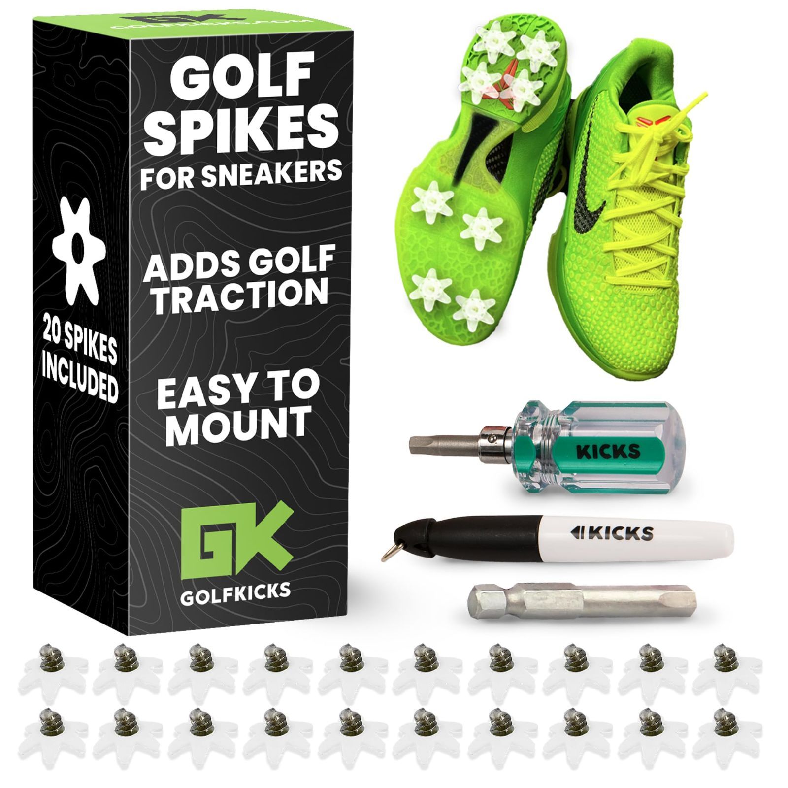 GOLFKICKS 正規代理店 ゴルフキックス スニーカーをゴルフシューズに ! シューズ スパイク