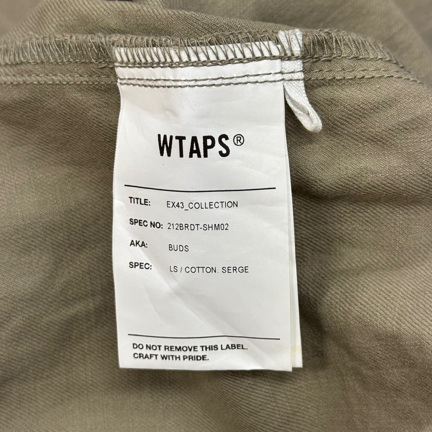 WTAPS 21AW BUDS LS COTTON.SERGE バッズ ロングスリーブ コットンセージ ミリタリー ジャケット アウター  ダブルタップス 212BRDT-SHM02 ベージュ系 2 82206A7 - メルカリ