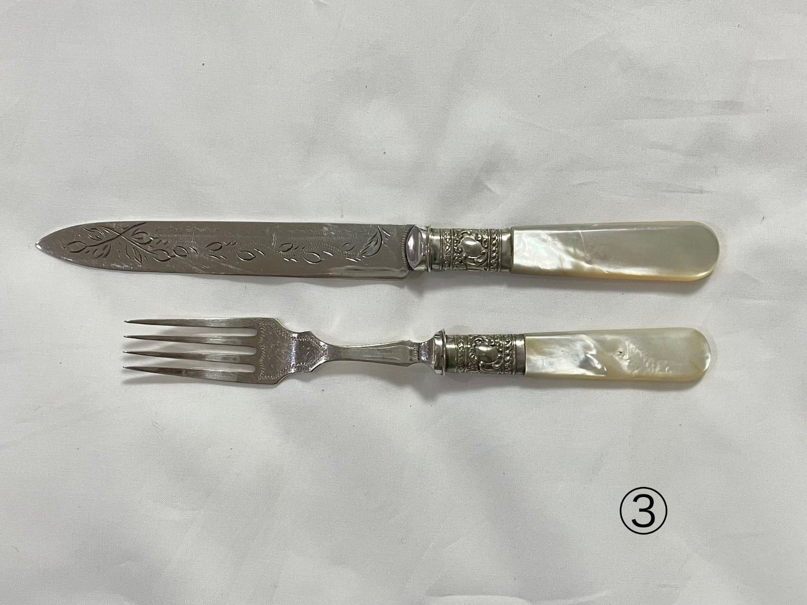イギリスアンティーク シルバープレート フォーク&ナイフ