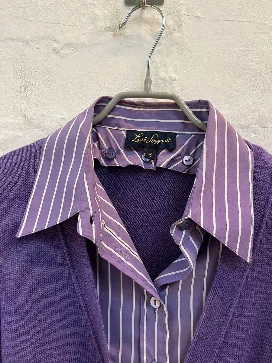 Luisa Spagnoli イタリア シャツ レイヤード カーディガン S