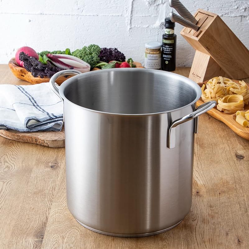 遠藤商事 業務用 ムラノ 寸胴鍋 28cm IH対応 ステンレス/テフロン 蓋無