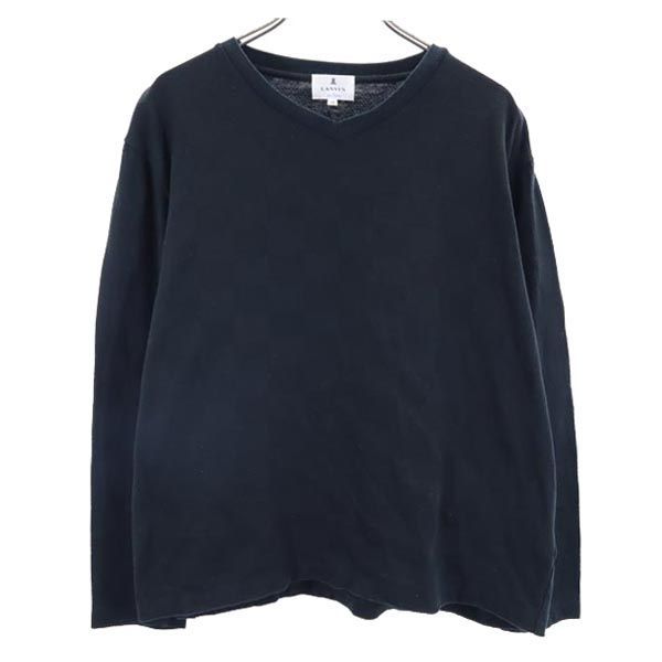 ランバンオンブルー 日本製 長袖 Tシャツ 48 ブラック系 LANVIN en