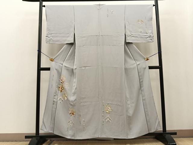 平和屋着物▽訪問着　単衣　色紙花文　金彩　正絹　逸品　BAAS5283ui 平和屋着物▽訪問着 単衣 色紙花文 金彩 正絹 逸品 BAAS5283ui - メルカリ