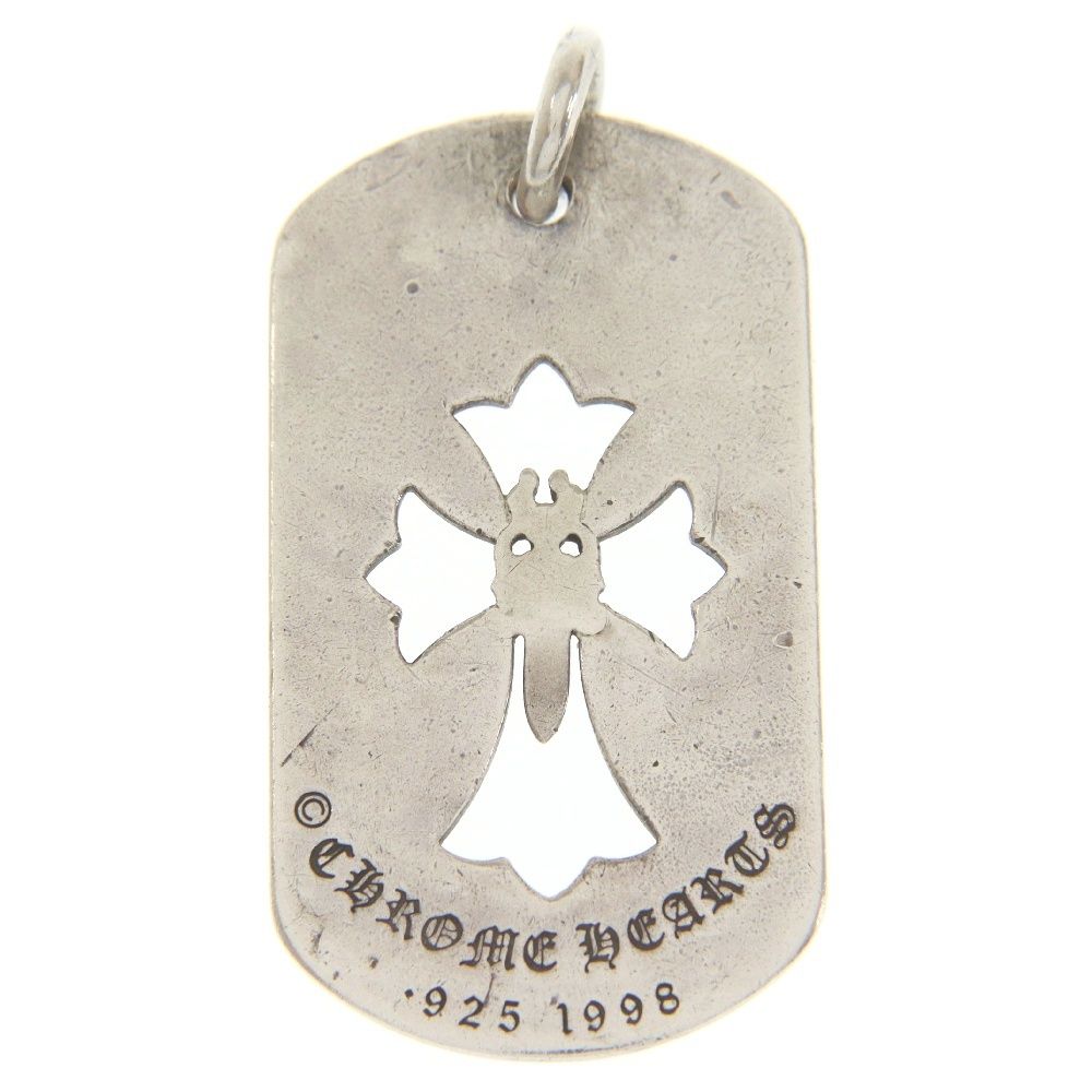 CHROME HEARTS (クロムハーツ) D TAG LRG CROSS DAGG カットアウトクロスダガー ラージドッグタグ ロサンゼルス ネックレストップ  シルバー - メルカリ