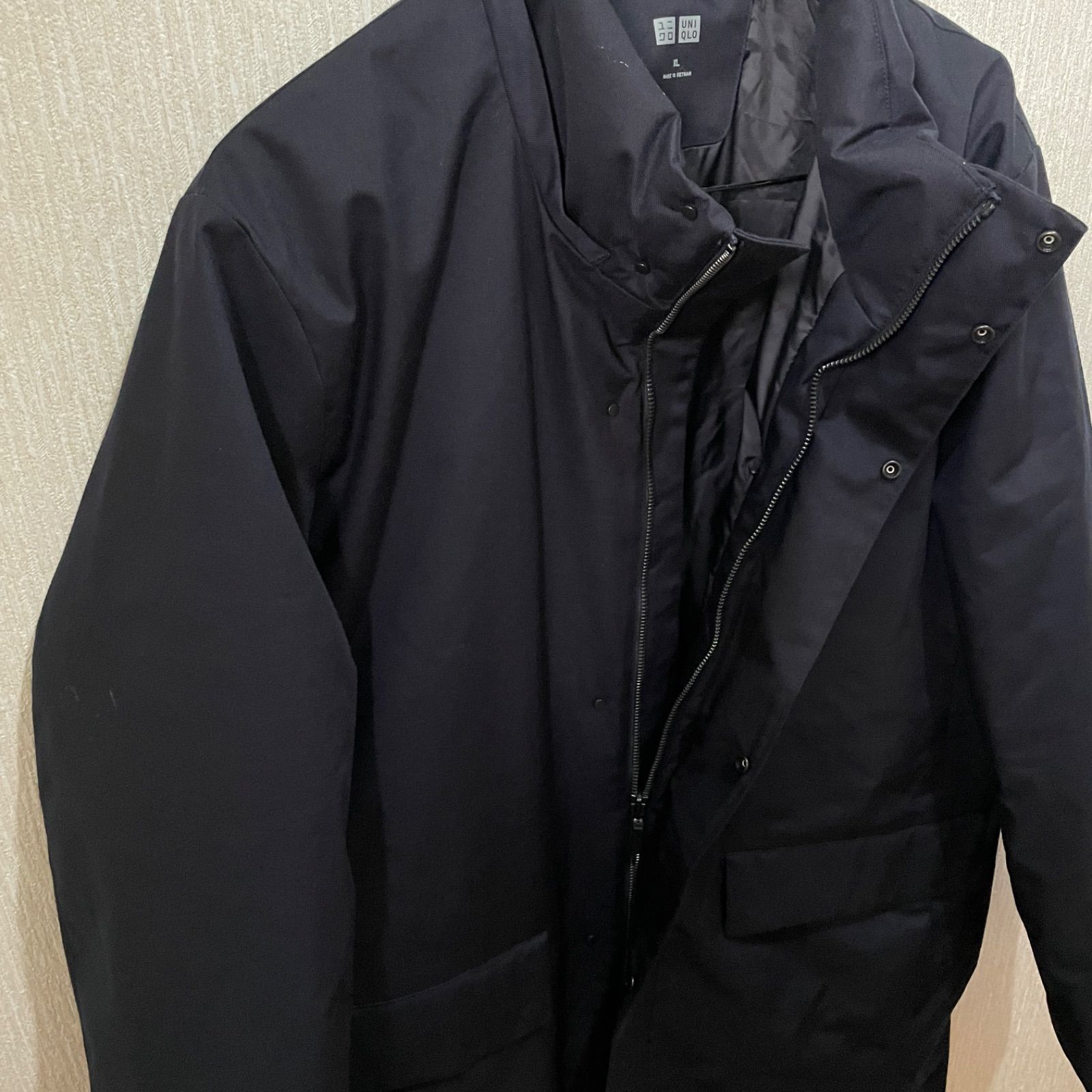 美品】ユニクロ ハイブリッドダウンコート ダウンジャケット メンズ 
