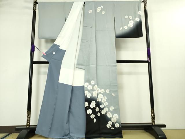 平和屋本店□極上 総刺繍 訪問着 胡蝶蘭 暈し染め 金糸 正絹