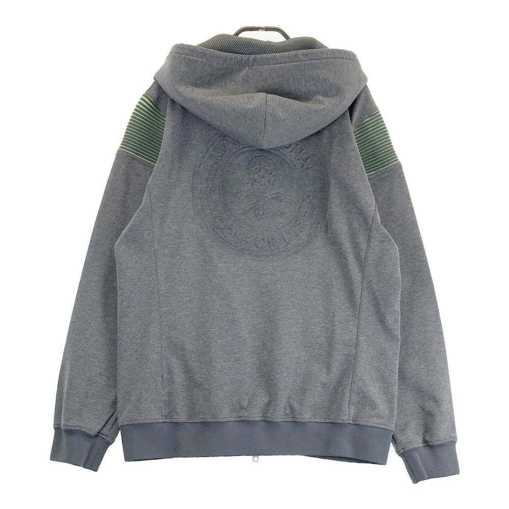 MARK&LONA マークアンドロナ　パーカー　メンズ　ロゴ　ゴルフ　グレー サイズ：50 MARK&LONA マークアンドロナ 3Dロゴ ジップパーカー