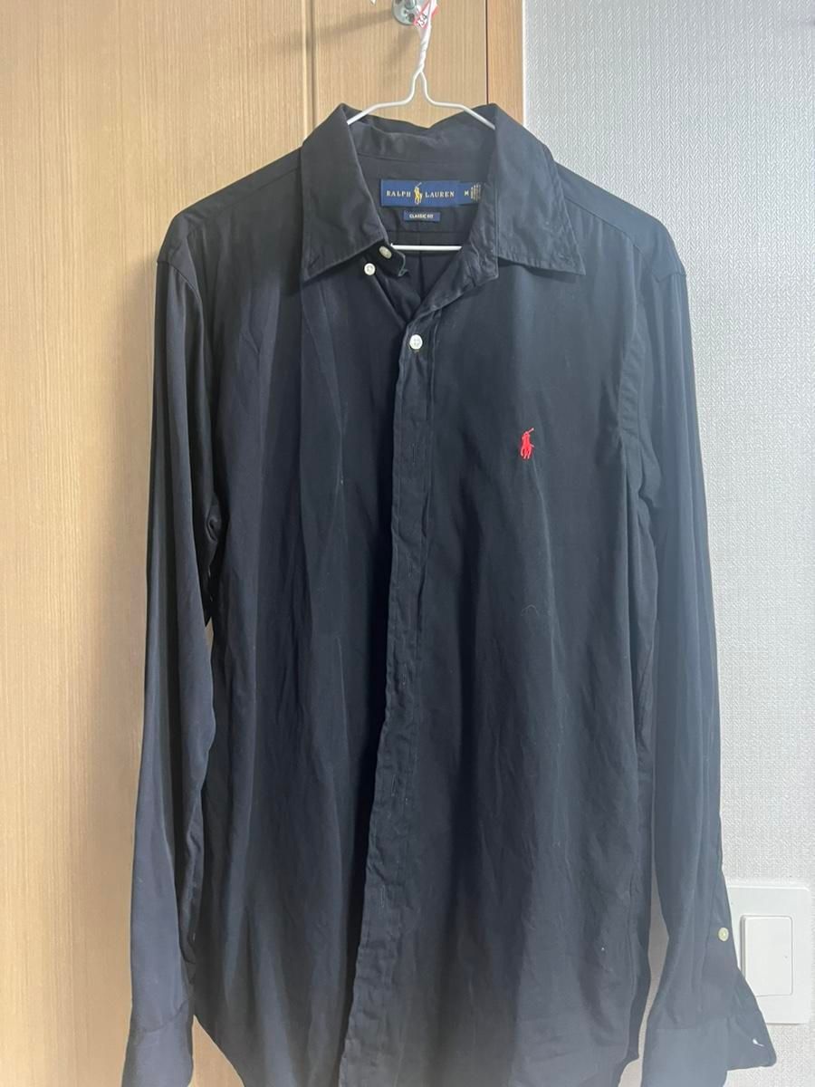 【雷市場（ポンジャン）商品韓国直送】ポロ Ralph Lauren(ラルフローレン) ブラックシャツ クラシックフィット m