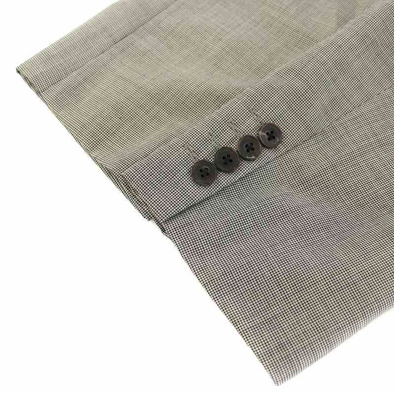 DAKS チェック柄テーラードジャケット シルク混 リネン混 42 L〜XL