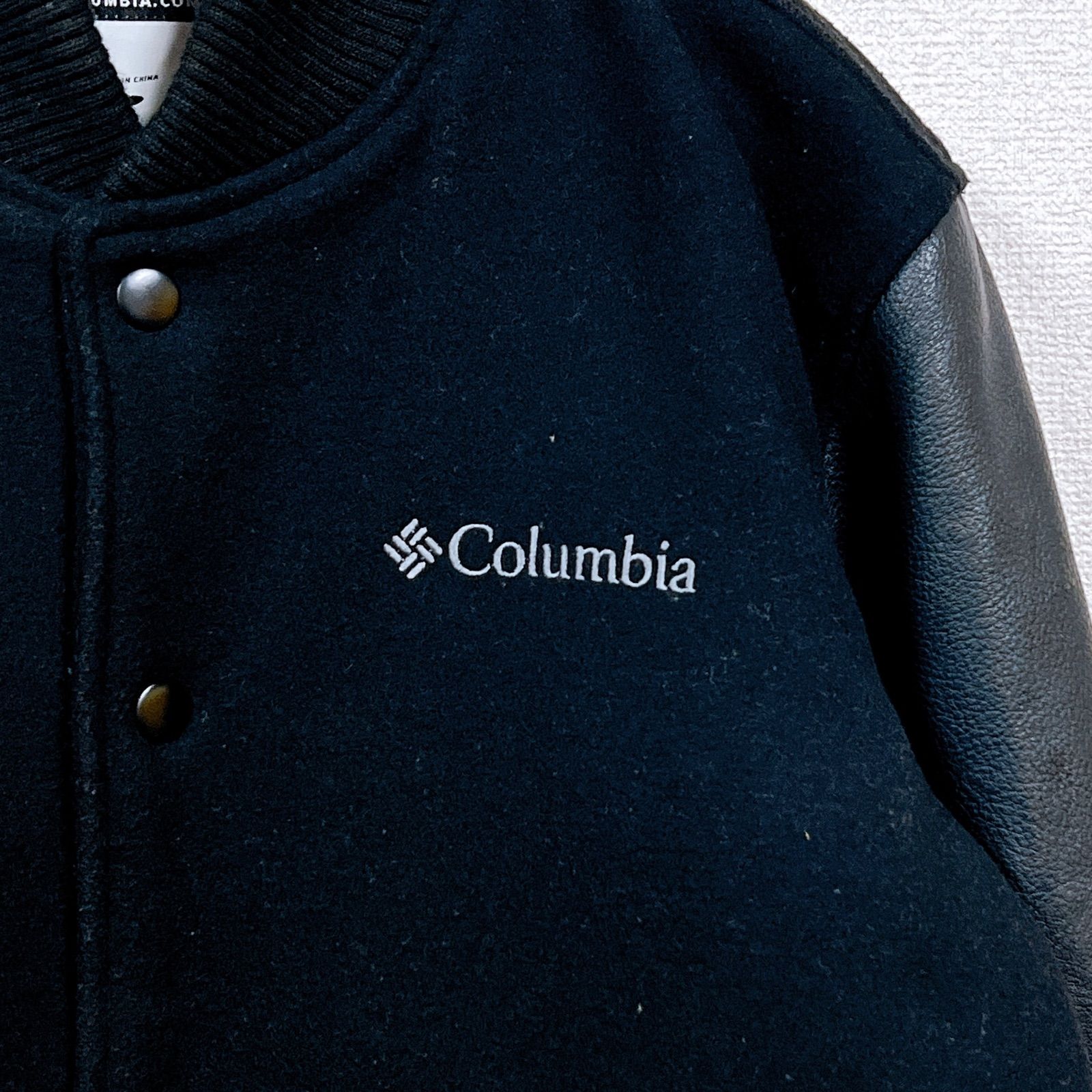 美品】Columbia コロンビア ブラック 刺繍ロゴ アウトドア メンズ S