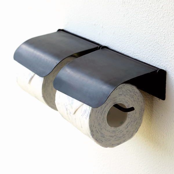 トイレットペーパーホルダー 2連 ダブル おしゃれ アイアン アンティーク ヴィンテージ インダストリアル アイアンWペーパーホル