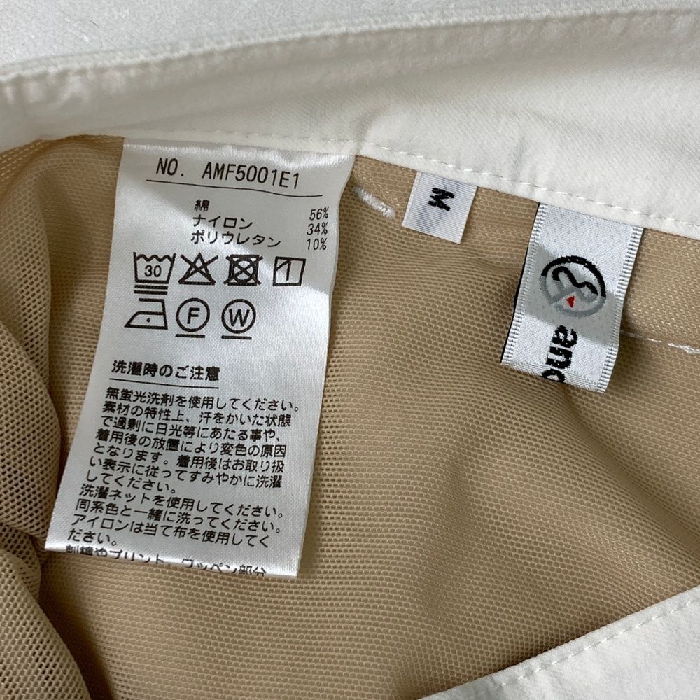 サイズ：M AND PER SE アンパスィ ストレッチパンツ 裏地付 ホワイト系