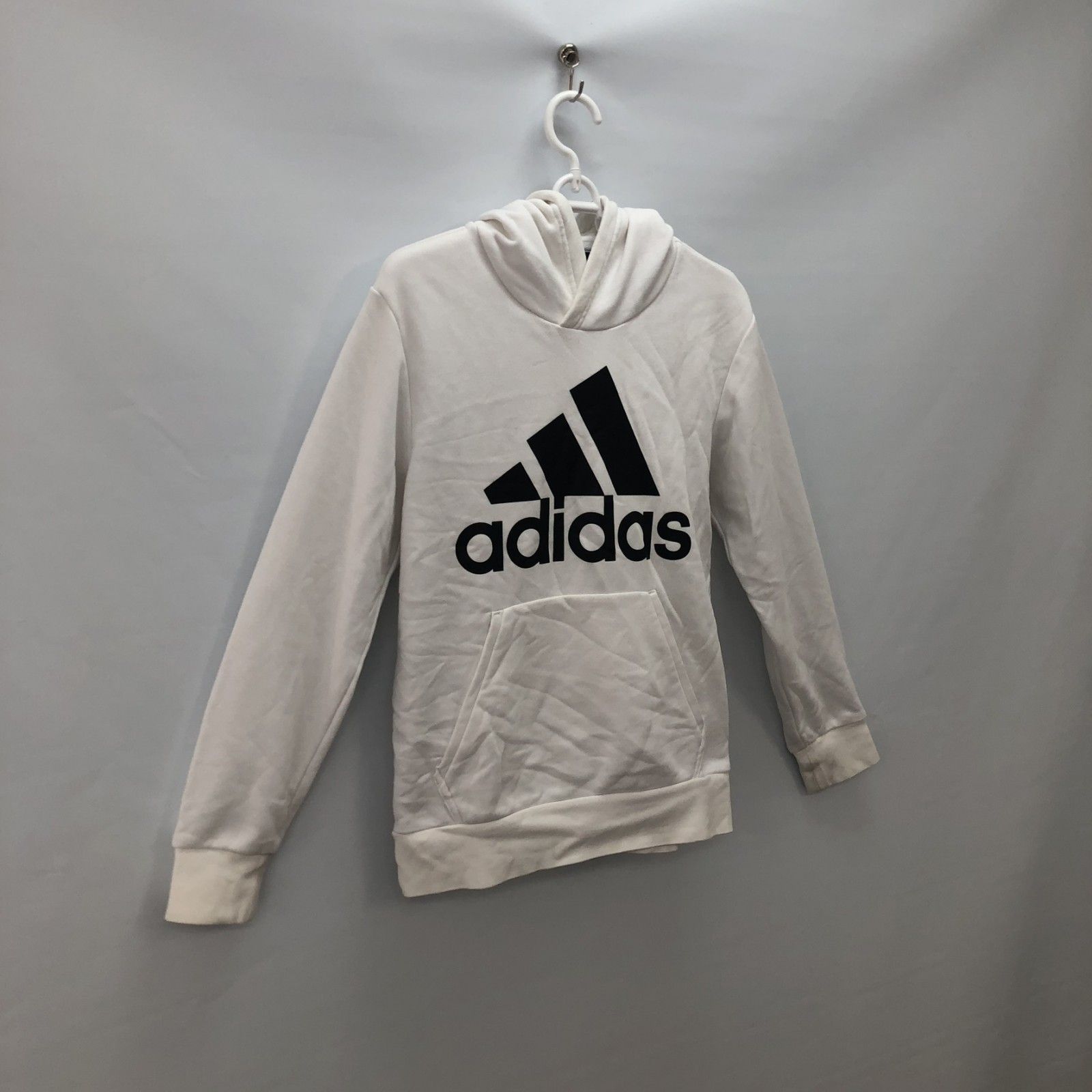 adidas】アディダス 白系 S パーカー プルオーバー カジュアル 長袖