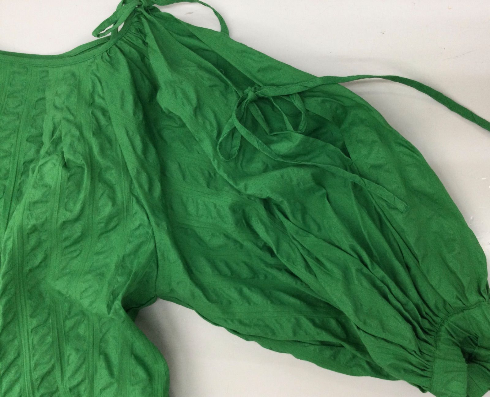 タグ付き未使用品 sheller シェリエ ブラウス グリーン フリーサイズ